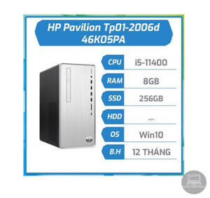 Máy tính để bàn HP Pavilion TP01-2006d 46K05PA - Intel core i5-11400, 8GB RAM, SSD 256GB