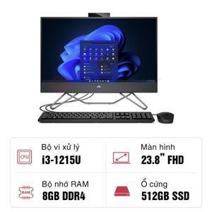 Máy tính để bàn HP Pro 240 G9 All-in-One 6M3T0PA - Intel Core i3-1215U, 8GB RAM, SSD 512GB, Intel UHD Graphics, 23.8 inch