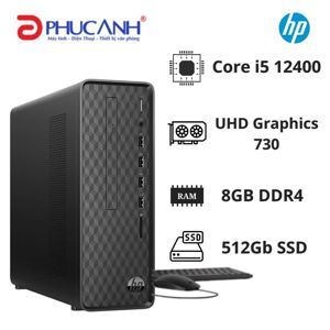 Máy tính để bàn HP Slim Desktop S01-pF2025d 6K7A3PA - Intel Core i5-12400, 8GB RAM, SSD 512GB, Intel UHD Graphics 730