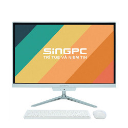 Máy tính để bàn SingPC M19K571-W - Intel Celeron G5900, 4Gb RAM, SSD 128GB, Intel UHD Graphics 610, 19 inch