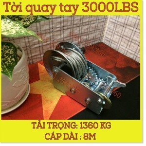 Máy tời quay tay KENBO 3000lbs 1362kg-8m