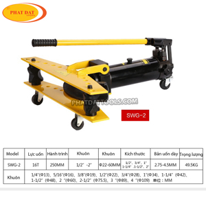 Máy uốn ống thủy lực cầm tay SWG3