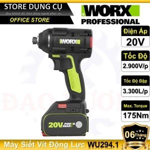 Máy vặn vít động lực dùng pin Li-ion Worx Green WU294.1