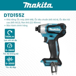 Máy vặn vít dùng pin 18V Makita DTD155Z