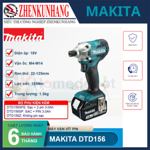 Máy vặn vít dùng pin 18V Makita DTD156SF1J