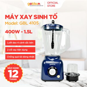 Máy xay sinh tố Goldsun công suất 400W, 3 cối nhựa GBL4115