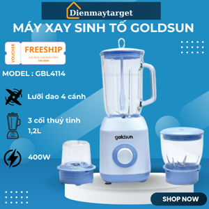 Máy xay sinh tố Goldsun công suất 400W, 3 cối thủy tinh GBL4114