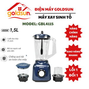 Máy xay sinh tố Goldsun công suất 400W, 3 cối nhựa GBL4115