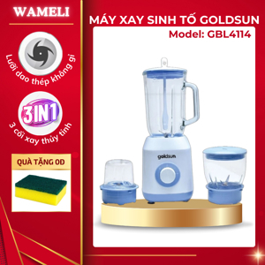 Máy xay sinh tố Goldsun công suất 400W, 3 cối thủy tinh GBL4114