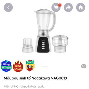 Máy xay sinh tố Nagakawa NAG0819 1.5L