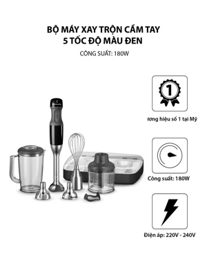 Máy xay trộn cầm tay 5 tốc độ KitchenAid 5KHB2569GOB