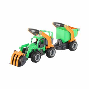 Máy xúc Griptrac kéo thùng sơ mi rơ móoc đồ chơi Wader Quality Toys