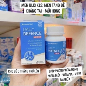 Men Vi Sinh Hỗ Trợ Tăng Đề Kháng Mũi Họng Blis K12 Daily Defence