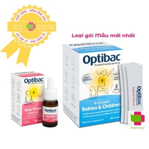 Men vi sinh Optibac Probiotics hồng 30 gói- Trị táo bón cho trẻ sơ sinh, bà bầu