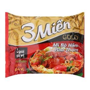 Mì 3 Miền Gold bò hầm rau thơm gói 75g