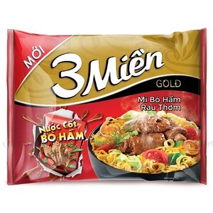 Mì 3 Miền Gold bò hầm rau thơm gói 75g