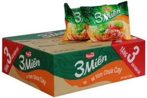 Mì 3 miền tôm chua cay 65g - Thùng 30 gói