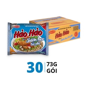 Mì ăn liền hương vị sườn heo tỏi phi Hảo Hảo thùng 30 gói x 73g
