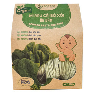 Mì cải bó xôi Anpaso Organic gói 120g