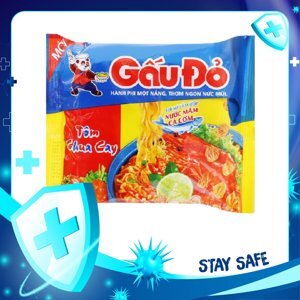 Mì Gấu Đỏ tôm chua cay gói 65g