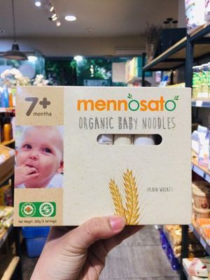 Mì hữu cơ cho bé vị lúa mì Men No Sato 200g