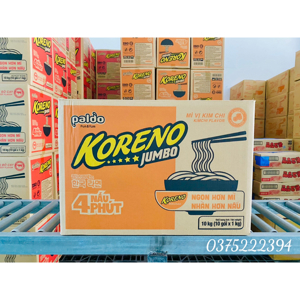 Mì Jumbo Koreno vị kim chi Paldo thùng 10 gói x 1kg