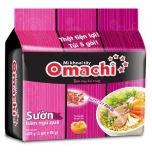 Mì khoai tây Omachi sườn hầm ngũ quả lốc 5 gói x 80g