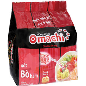 Mì khoai tây Omachi xốt bò hầm lốc 5 gói x 80g