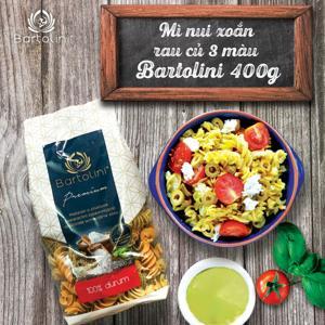 Mì nui xoắn rau củ 3 màu Bartolini gói 400g