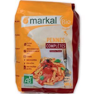 Mì ống lứt hữu cơ penne Markal gói 500g