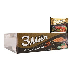 Mì tôm chua cay 3 Miền Reeva thùng 30 gói x 85g