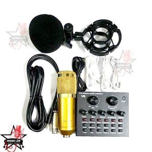 Micro thu âm BM 900 và sound card V8