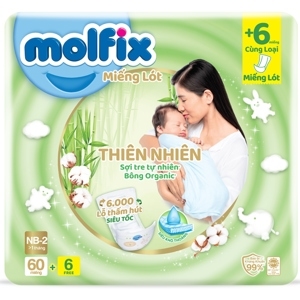 Miếng lót Molfix thiên nhiên size NB2 60 miếng (cho bé trên 1 tháng)