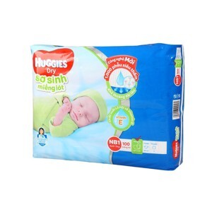 Miếng lót sơ sinh Huggies NB1 - 100 miếng (Cho bé dưới 5kg)