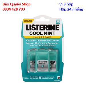 Miếng ngậm thơm miệng, diệt khuẩn Listerine Cool Mint (3 vỉ x 24 miếng)