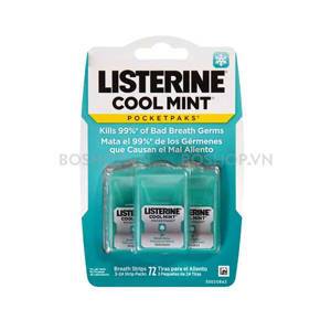 Miếng ngậm thơm miệng, diệt khuẩn Listerine Cool Mint – set 3 vỉ x 24 miếng