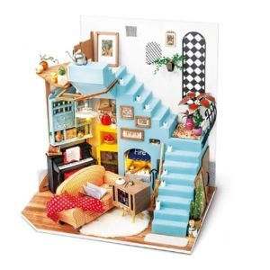 Mô hình nhà búp bê lắp ráp Robotime DIY - Nhà Tí Hon Joy’s Peninsula Living Room DG141