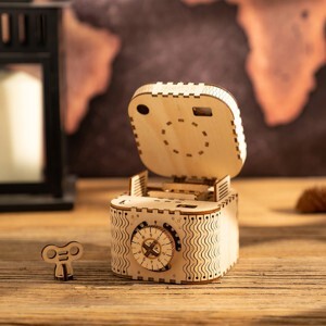 Mô hình gỗ lắp ráp 3D Treasure Box (Hộp Kho Báu) (Wood Color) - Robotime LK502 - WP003