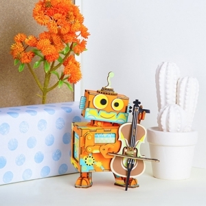 Mô hình hộp nhạc con mèo vui vẻ - Fishing Kitty Music Box Robotime
