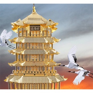 Mô hình kim loại lắp ráp 3D Piececool Hoàng Hạc Lâu Yellow Crane Tower