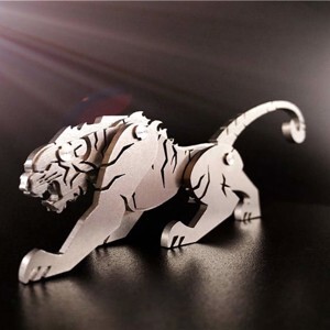 Mô hình kim loại lắp ráp 3D Tiger (Con Hổ) (Silver) - Steel Warcraft SW007