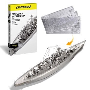 Mô hình lắp ráp kim loại 3D Piececool Tàu Chiến Bismarck Battleship P084-S