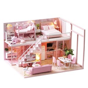 Mô hình nhà gỗ lắp ráp búp bê dollhouse DIY L027