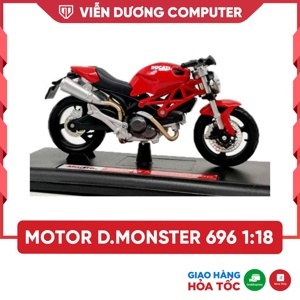 Mô hình xe mô tô Ducati Monster 696 1:18 Maisto