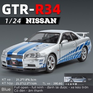 Mô hình xe Nissan Skyline GT-R R34 1:24