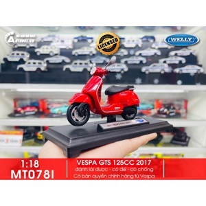 Mô hình xe Vespa GTS 125cc 2017 1:18 Welly