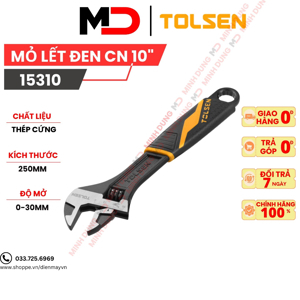 Mỏ lết cán nhựa đen Tolsen 15310 10 inch