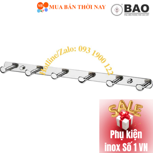 Móc treo quần áo 6 chấu inox BAO BN 326