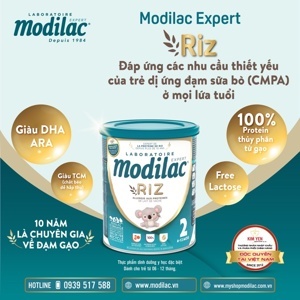 Modilac Expert Riz 2 - Sữa đặc trị khi dị ứng protein sữa bò (cho trẻ từ 6 -12 tháng)