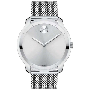 Movado Bold Silver Dial Mesh Men’s Watch 3600260, 44mm